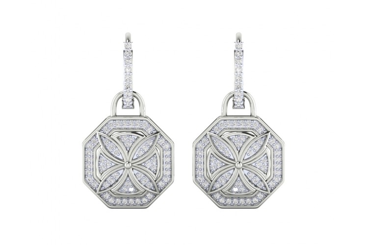 Vania Diamond Dangle Earrings in gold with removable hoops